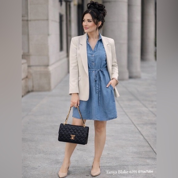 Blue Denim Shirt Dress Thyme Chambray Shirt Dress – Size XS - Picture 3 of 15